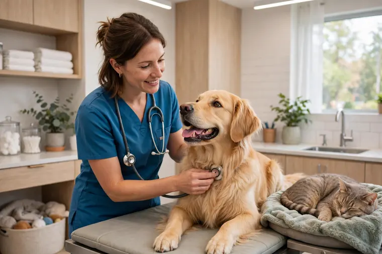 Veterinary clinic with a dog — pet owners booked by Speed2Lead within 60 seconds